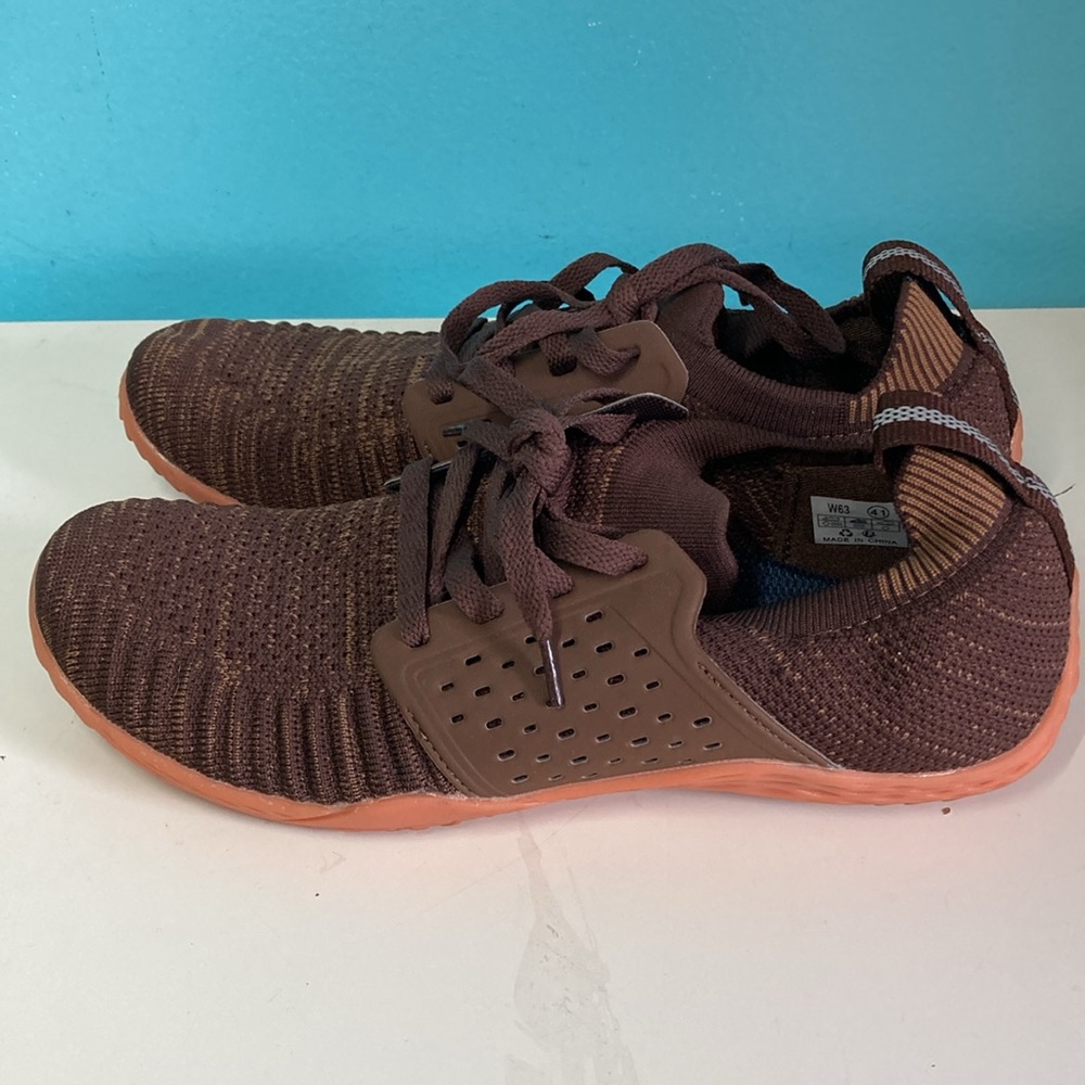 Whitin Minimalist Brown Mens 8 Size 41 Womens 10.5 Athletic Lace Up Casual Shoes